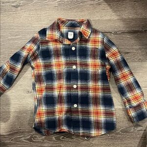 GAP Boys Multicolor Plaid Button-Down Shirt